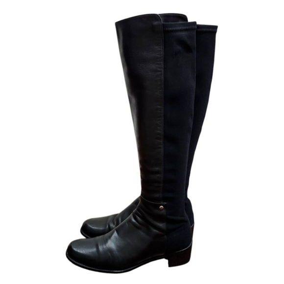 STUART WEITZMAN Leather Knee High Black Riding Boots Size 8 - Picture 7 of 15
